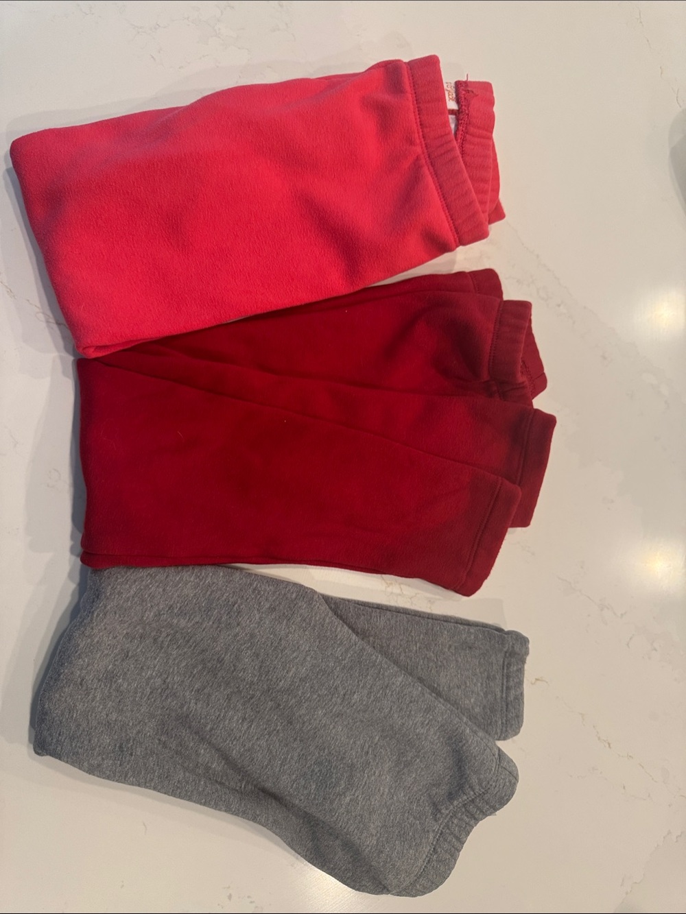 Cat & Jack Fleece Joggers in Bright Pink, Red & Gray